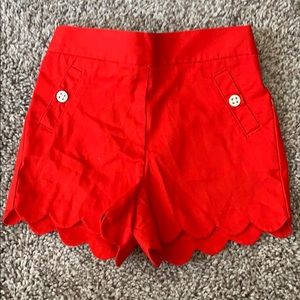 Janie and Jack Red Scalloped Shorts